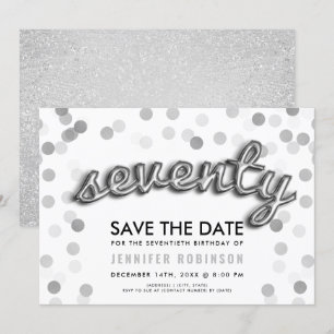Invitation 70e anniversaire Parties scintillant de ballons d'