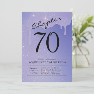 Invitation 70e anniversaire Parties scintillant de script