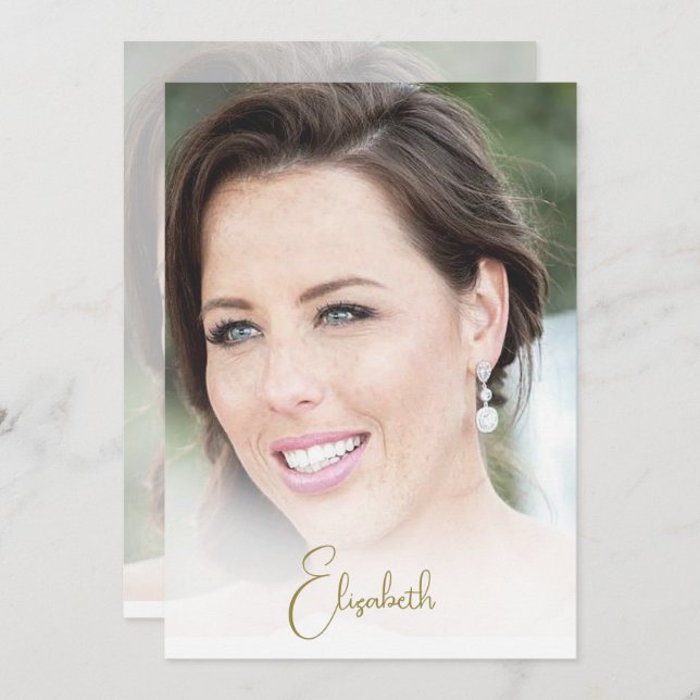 Invitation 70e anniversaire Photo élégante moderne (Devant / Derrière)