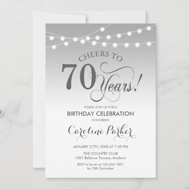 Invitation 70e anniversaire - Silver White (Devant)