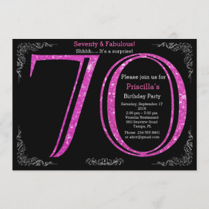Invitation 70e anniversaire, Soixante-dix, Gatsby, argent noi