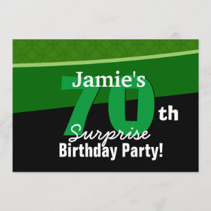 Invitation 70e anniversaire surprise G002 vert et noir
