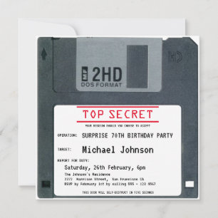 Invitation 70e Anniversaire Surprise Top Secret Disque 80s