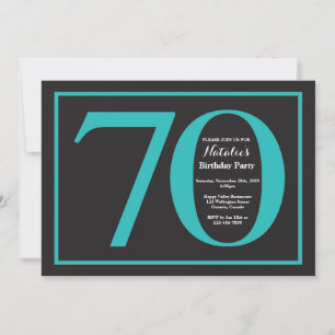 Invitation 70e Anniversaire Tableau Noir et Sarcelle