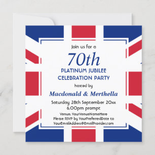 Invitation 70e fête du Platine UNION JACK
