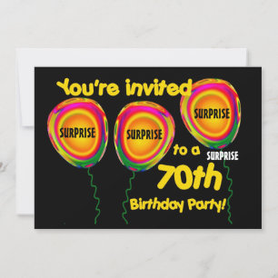 Invitation 70e Modèle d'invitation à la fête d'anniversaire S
