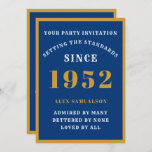 Invitation 70th Birthday Ajouter le nom 1952 Elegant Chic Blu<br><div class="desc">Pour ceux qui fêtent leur anniversaire, nous avons la carte d'invitation idéale pour la fête d'anniversaire. Le design est simple et élégant. Customisez facilement le texte à l'avant et à l'arrière de cette carte d'invitation d'anniversaire en utilisant le modèle fourni. Une partie de la gamme de normes d'établissement de cartes,...</div>