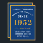 Invitation 70th Birthday Ajouter le nom 1952 Elegant Chic Blu<br><div class="desc">Pour ceux qui fêtent leur anniversaire, nous avons la carte d'invitation idéale pour la fête d'anniversaire. Le design est simple et élégant. Customisez facilement le texte à l'avant et à l'arrière de cette carte d'invitation d'anniversaire en utilisant le modèle fourni. Une partie de la gamme de normes d'établissement de cartes,...</div>