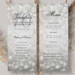 Invitation 70th Birthday Program Silver Bokeh Menu<br><div class="desc">Elégant design "Anniversaire du programme" avec Silver Bokeh Lights & texte personnalisé.</div>