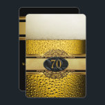 Invitation 70th Mans Beer Black Gold fête d'anniversaire<br><div class="desc">70 70e fête d'anniversaire. Élégant Mans Beer Ale Black Gold Birthday Party Hommes's Black Gold Birthday Mans 21e,  30e 60e 50e 40e tous les âges Anniversaire Party invitations homme homme homme.</div>