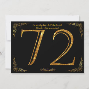Invitation 72e anniversaire, styl Gatsby, parties scintillant
