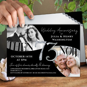 Invitation 73e anniversaire de mariage moderne et sophistiqué