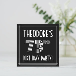 Invitation 73e fête d'anniversaire : Art Déco Style avec nom 