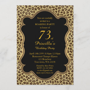 Invitation 73ème, Anniversaire 73ème, Cheetah, Noir & Or