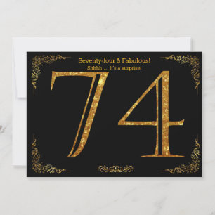 Invitation 74e anniversaire, styl Gatsby, parties scintillant