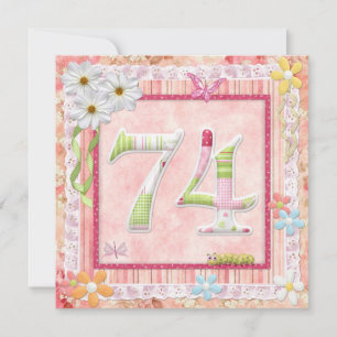 Invitation 74ème anniversaire style scrapbooking