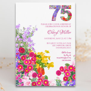 Invitation 75 Ans Elegant Garden Floral – 75e Anniversaire