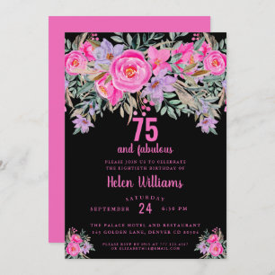 Invitation 75 et fabuleux 90e anniversaire noir rose