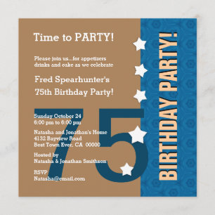 Invitation 75e anniversaire amusant pas sur la colline Z75C