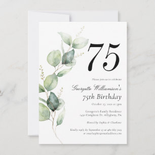 Invitation 75e anniversaire aquarelle