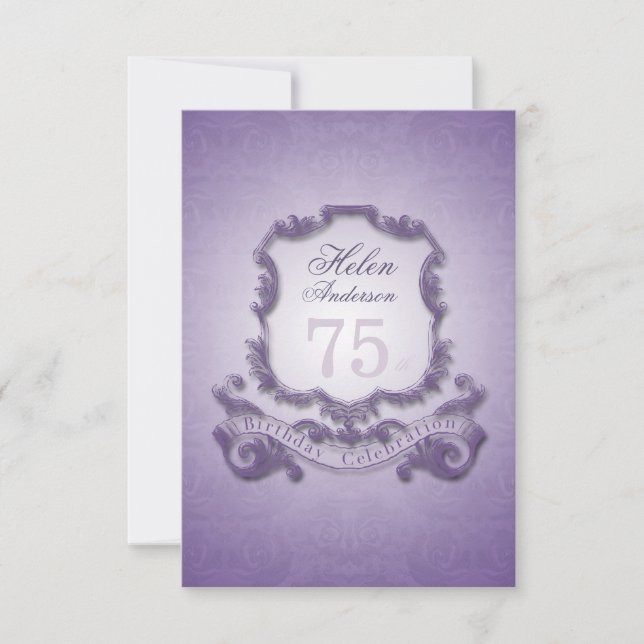 Invitation 75e anniversaire Célébration Vintage de cadre Invi (Devant)