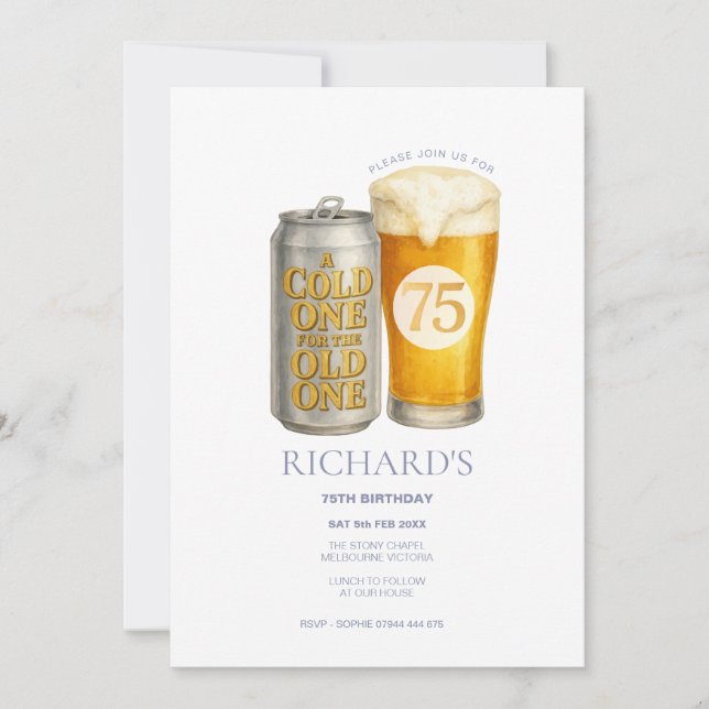 Invitation 75e anniversaire Cold One pour l'ancien (Devant)