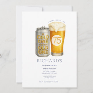 Invitation 75e anniversaire Cold One pour l'ancien