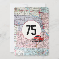 75e Anniversaire de la fête Camion rouge Retro