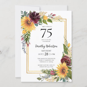 Invitation 75e anniversaire de tournesols