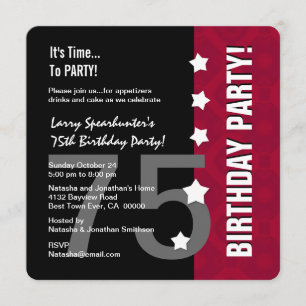 Invitation 75e anniversaire drôle PAS sur la colline Z75D