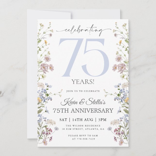 Invitation 75e anniversaire du fleur sauvage (Devant)
