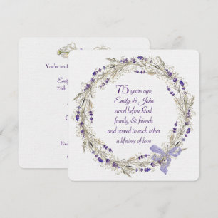 Invitation 75e anniversaire du Parti Lavender Wreath