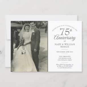Invitation 75e anniversaire Heart Confetti Mariage Photo