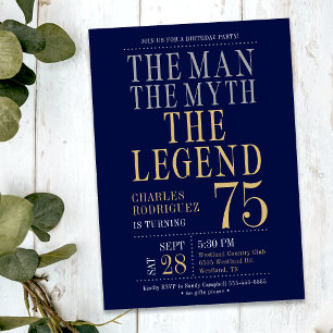 Invitation 75e anniversaire L'homme Le mythe La légende