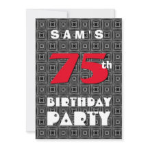75e anniversaire pour lui Motif noir blanc A11