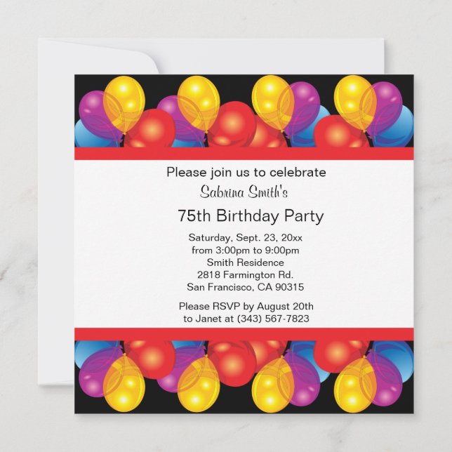 Invitation 75e anniversaire| Texte DO-IT-YOURSELF (Dos)