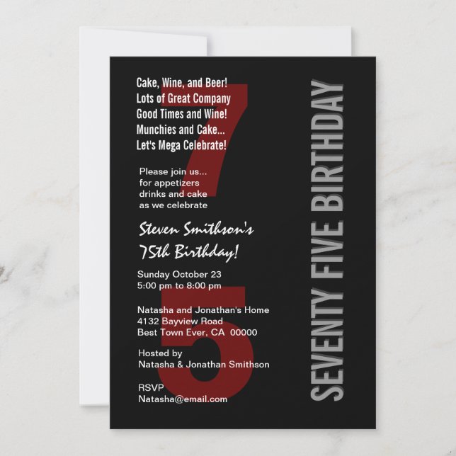 Invitation 75e édition du Black Red Premium Paper V04 (Devant)