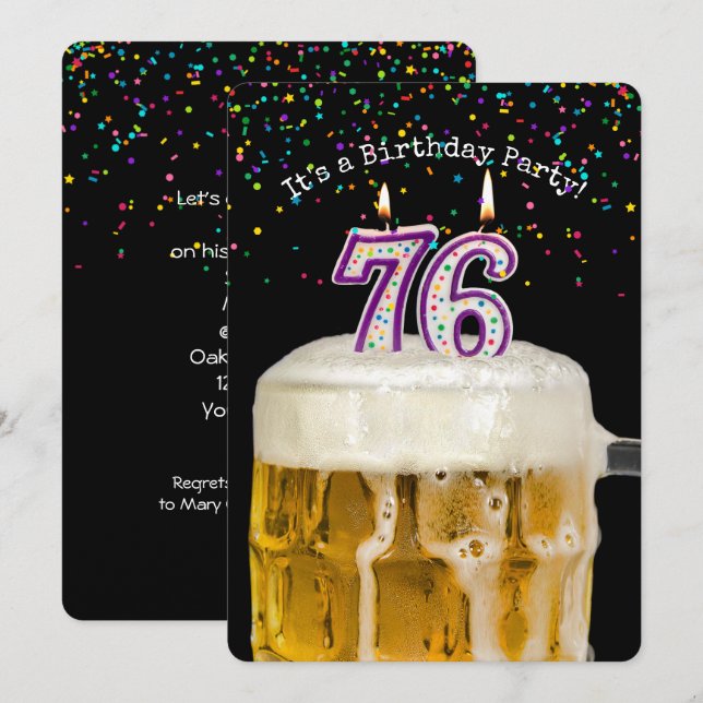 Invitation 76e anniversaire fête de la bière (Devant / Derrière)