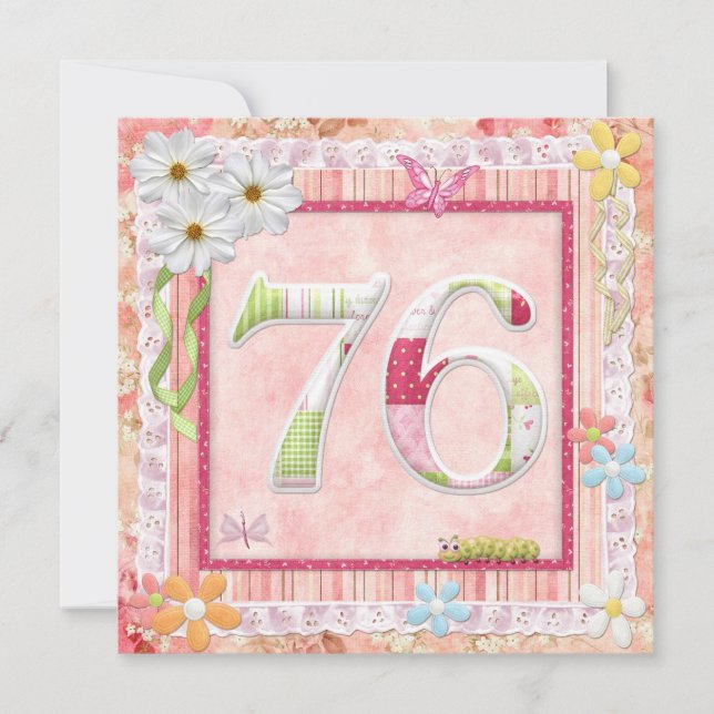 Invitation 76e anniversaire style scrapbooking (Devant)