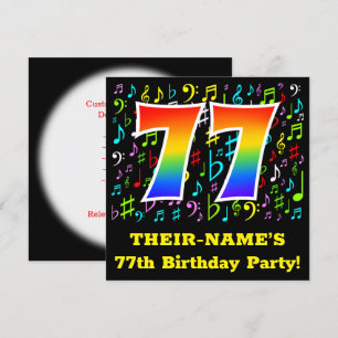 Invitation 77e anniversaire : Symboles de musique amusante, R