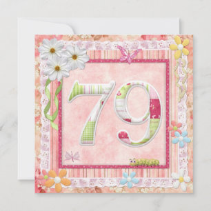 Invitation 79e anniversaire style scrapbooking