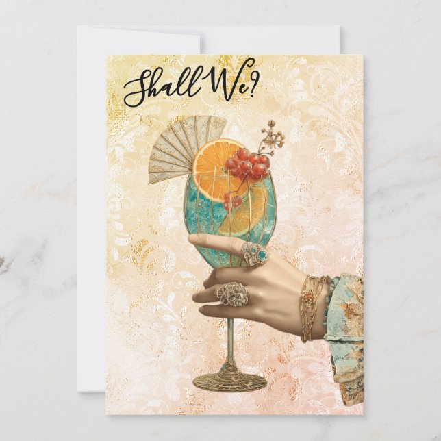 Invitation *~* 7 A101 Cocktail Orné  PHOTO   ENTERREMENT DE V (Devant)