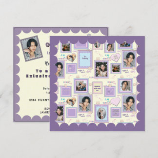 Invitation 7 Collage Photo Mignon Kawaii coréen k-pop hallyu