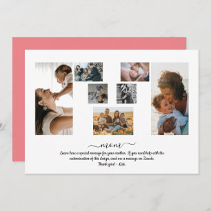 Invitation 7 Photos Collage M Shape - Fête des Mères