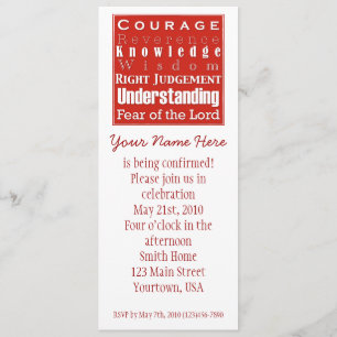 Invitation 7Cadeaux pour votre annonce de confirmation