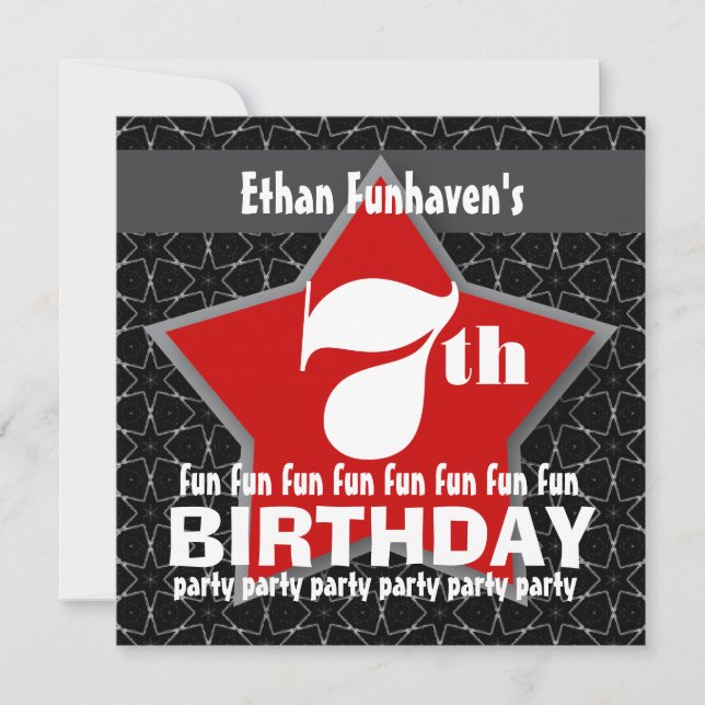 Invitation 7e anniversaire Black Red White STAR V07 (Devant)