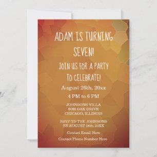 Invitation 7e anniversaire Custom Terracotta Gold Abstrait 20