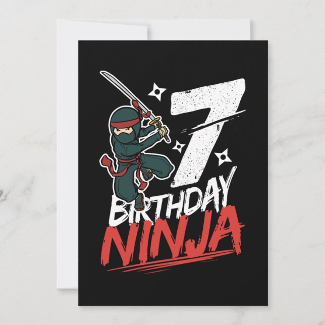 Invitation 7e anniversaire Ninja Im 7 ans (Devant)