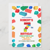 7e Bâtiment Blocs Anniversaire invitation, Constru