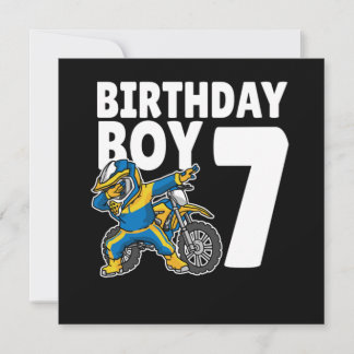 Invitation 7th Birthday Dabbing Motocross Bike 7 Years Old
